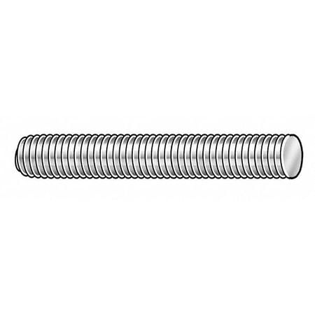 #4-40 x 2 Zinc Plated Low Carbon Steel Threaded Rod, Pack of 3 